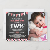 オールスターのサッカーボール2nd誕生日の写真 招待状 (正面)