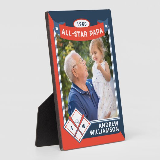 オールスターのパカスタムパ野球カードフォトキープサケ フォトプラーク (側面)