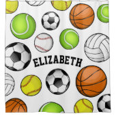 オールスターのパーソナライズな一流の女の子を遊ばします シャワーカーテン (正面)