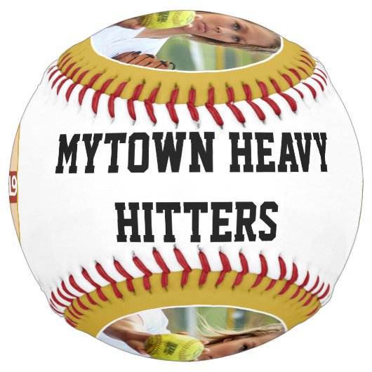 オールスターのプレイヤーとチームの写真とロゴソフトボール ソフトボール (裏面)