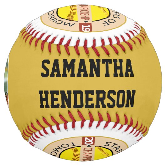 オールスターのプレイヤーとチームの写真とロゴソフトボール ソフトボール (正面)