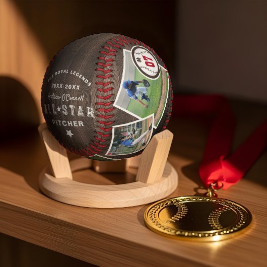 オールスターの木目選手のナンバー&フォトコラージュ 野球ボール