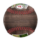 オールスターの木目選手のナンバー&フォトコラージュ 野球ボール (裏面)