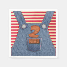 オールスターの2番目の誕生日デニムオーバーオール紙ナプキン