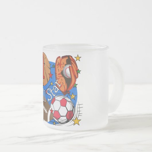 オールスターは第1誕生日のTシャツおよびギフトを遊ばします フロストグラスマグカップ (正面右)