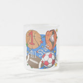 オールスターは第1誕生日のTシャツおよびギフトを遊ばします フロストグラスマグカップ (中央)