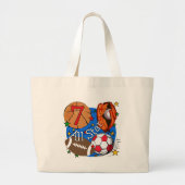 オールスターは第7誕生日のTシャツおよびギフトを遊ばします ラージトートバッグ (正面)