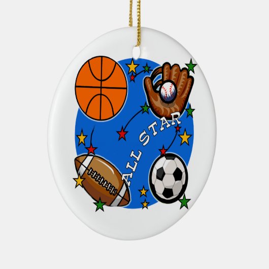 オールスターはTシャツおよびギフトを遊ばします セラミックオーナメント (右)
