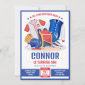 オールスターアスリートキッズベースボールバースデー 招待状 (正面)