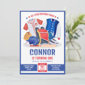 オールスターアスリートキッズベースボールバースデー 招待状 (スタンド正面)