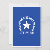 オールスターアスリートベースボールブルー誕生日 招待状 (裏面)