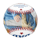 オールスターカスタムパパ2フォトハッピー父の日 野球ボール (正面)