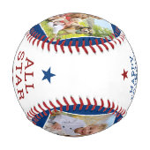 オールスターカスタムパパ4フォトハッピー父の日 野球ボール (裏面)