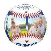オールスターカスタムパパ4フォトハッピー父の日 野球ボール (正面)