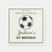 オールスターサッカーボール誕生日紙ナプキン スタンダードカクテルナプキン (正面)