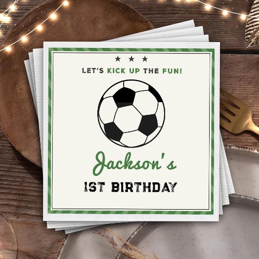 オールスターサッカーボール誕生日紙ナプキン スタンダードカクテルナプキン