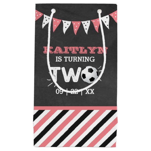 オールスターサッカーボール2nd誕生日パーティー スモールペーパーバッグ (正面)