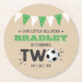 オールスターサッカーボール2nd誕生日パーティー ラウンドペーパーコースター (正面)