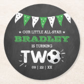 オールスターサッカーボール2nd誕生日パーティー ラウンドペーパーコースター (正面)