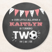 オールスターサッカーボール2nd誕生日パーティー ラウンドペーパーコースター (正面)