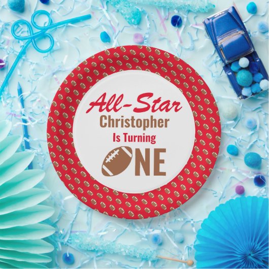 オールスターサッカー1回目の誕生日 ペーパープレート (パーティー)