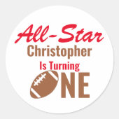 オールスターサッカー1回目の誕生日 ラウンドシール (正面)
