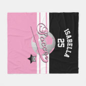 オールスターサッカー |ピンク フリースブランケット (正面(横))