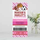 オールスタースポーツカップルズベビーシャワー招待状 招待状 (スタンド正面)