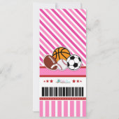 オールスタースポーツカップルズベビーシャワー招待状 招待状 (裏面)