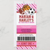 オールスタースポーツカップルズベビーシャワー招待状 招待状 (正面)