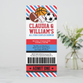 オールスタースポーツカップルズベビーシャワー招待状 招待状 (スタンド正面)