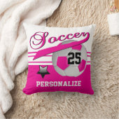 オールスタースポーツサッカー |ホットピンク |カスタマイズ クッション (ブランケット)