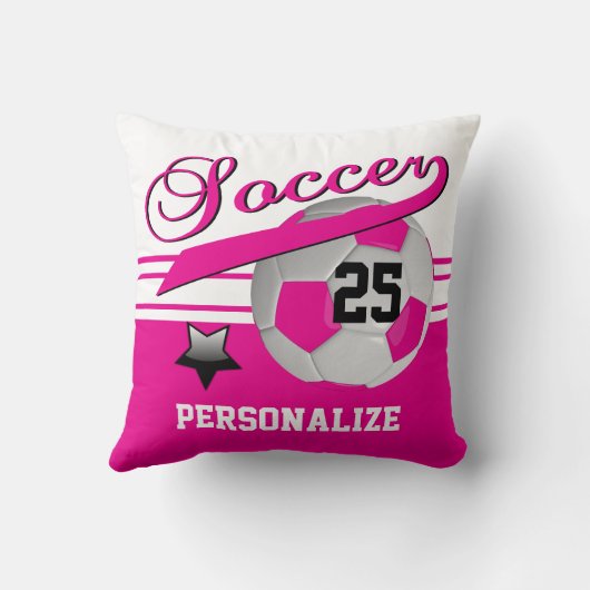 オールスタースポーツサッカー |ホットピンク |カスタマイズ クッション (裏面)