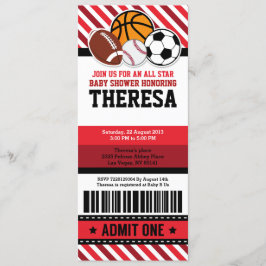 オールスタースポーツチケットパスベビーシャワー招待状 招待状