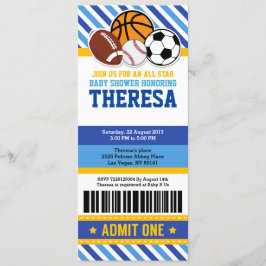 オールスタースポーツチケットパスベビーシャワー招待状 招待状