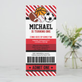 オールスタースポーツチケットパス誕生日招待状 招待状 (スタンド正面)