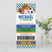 オールスタースポーツチケットパス誕生日招待状 招待状 (スタンド正面)