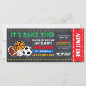 オールスタースポーツチケット誕生日招待状 招待状 (正面)