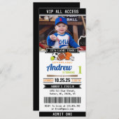 オールスタースポーツチケット誕生日招待状 招待状 (正面/裏面)