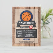 オールスタースポーツパーティーバスケットボール誕生日招待状 招待状 (スタンド正面)