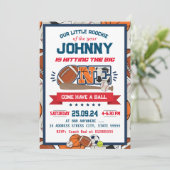 オールスタースポーツファースト誕生日招待状 招待状 (スタンド正面)