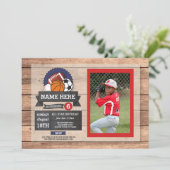 オールスタースポーツフォトサッカーバスケットボール誕生日 招待状 (スタンド正面)