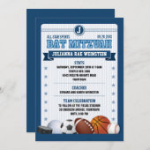 オールスタースポーツブルートレーディングカードバルミツワー 招待状 (正面/裏面)