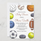 オールスタースポーツベビーシャワー招待状 招待状 (正面)