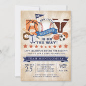 オールスタースポーツボーイ赤ちゃんシャワー招待状 招待状 (正面)