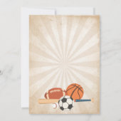 オールスタースポーツボーイ赤ちゃんシャワー招待状 招待状 (裏面)
