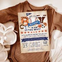 オールスタースポーツボーイ赤ちゃんシャワー招待状