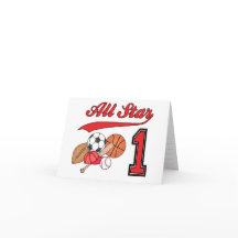 オールスタースポーツ第1回誕生日埋め込み招待状