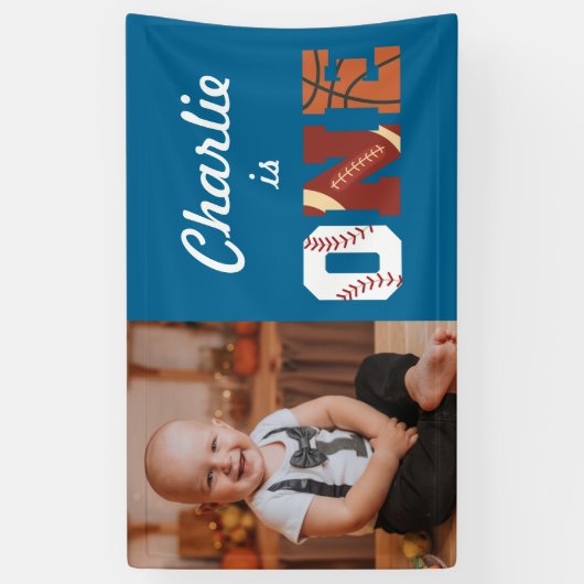 オールスタースポーツ第1誕生日フォトバナー 横断幕 (縦)