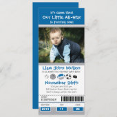 オールスタースポーツ誕生日チケット 招待状 (正面/裏面)